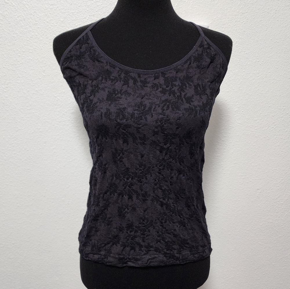 Anthropologie Black Lace Strappy Stretch Tank Top